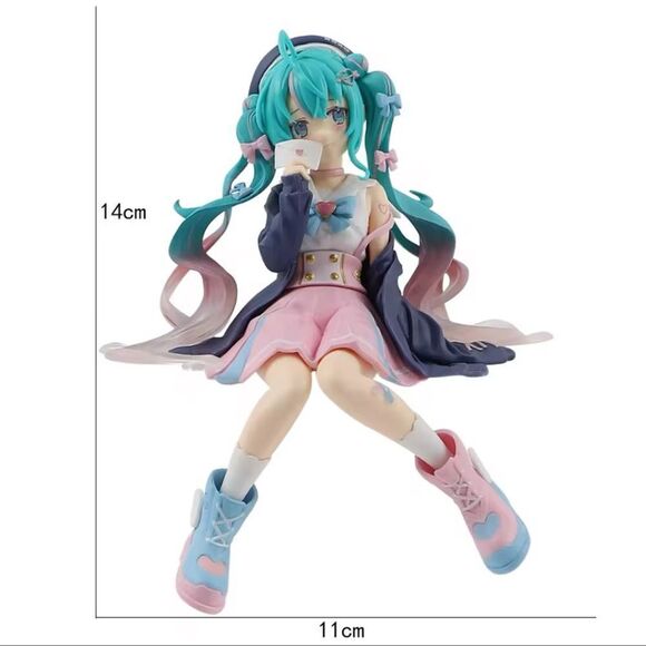 Hatsune Miku Pink Sakura Sitting Anime Action Figurine - Picture 6 of 9